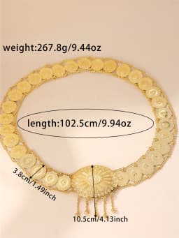 Arab Women's Belt Palace Vintage Style Adjustable Coin Chain Bridal Party Festival Gift