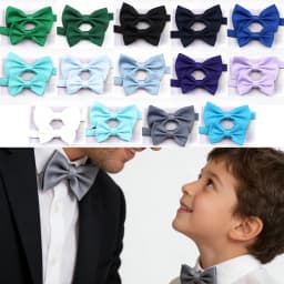 Men's Children's Polyester Solid Color Bowtie Light Blue Green Gray Parent-Child Butterfly Set Wedding Party Accessories Gifts