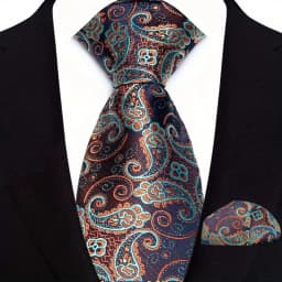 Men's Ties Set Luxury Paisley Floral Neck Ties Business Formal Necktie Pocket Square Set For Wedding Party Suits Accessories
