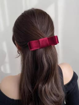 Lystrfac Fashion Velvet Hair Bow Banana Hair Clips for Women Girls Elegant Horsetail Hairpin Headdress Female Hair Accessories