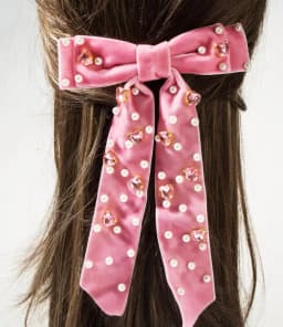Crystal Hair Accessories Velvet Hair Bow for Women Girls Elegant Pearl Rhinestone Hair Clips French Style Hair Accessories