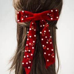 Crystal Hair Accessories Velvet Hair Bow for Women Girls Elegant Pearl Rhinestone Hair Clips French Style Hair Accessories