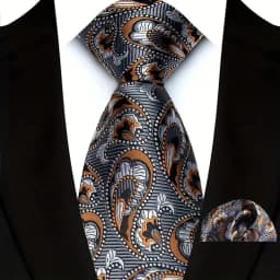 Luxury Mens Ties Floral Silver Purple Ties Paisley NeckTie Pocket Square Set Men Wedding Business Party 8CM Tie Accessories Gift