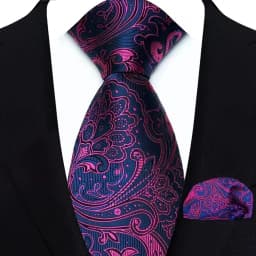 Luxury Mens Ties Floral Silver Purple Ties Paisley NeckTie Pocket Square Set Men Wedding Business Party 8CM Tie Accessories Gift