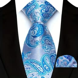 Luxury Mens Ties Floral Silver Purple Ties Paisley NeckTie Pocket Square Set Men Wedding Business Party 8CM Tie Accessories Gift