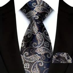 Luxury Mens Ties Floral Silver Purple Ties Paisley NeckTie Pocket Square Set Men Wedding Business Party 8CM Tie Accessories Gift