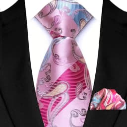 Luxury Mens Ties Floral Silver Purple Ties Paisley NeckTie Pocket Square Set Men Wedding Business Party 8CM Tie Accessories Gift