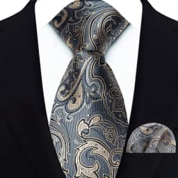 Luxury Mens Ties Floral Silver Purple Ties Paisley NeckTie Pocket Square Set Men Wedding Business Party 8CM Tie Accessories Gift
