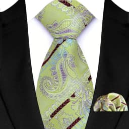 Luxury Mens Ties Floral Silver Purple Ties Paisley NeckTie Pocket Square Set Men Wedding Business Party 8CM Tie Accessories Gift