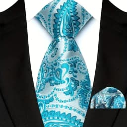 Luxury Mens Ties Floral Silver Purple Ties Paisley NeckTie Pocket Square Set Men Wedding Business Party 8CM Tie Accessories Gift