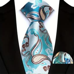 Luxury Mens Ties Floral Silver Purple Ties Paisley NeckTie Pocket Square Set Men Wedding Business Party 8CM Tie Accessories Gift