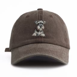 1pc Schnauzer Print Washed Baseball Cap for Adults, Minimalist Retro Style Casual Soft Adjustable Dad Hat, Perfect As Gift