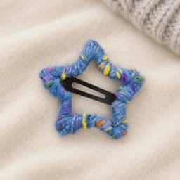 Handmade Yarn Wrapped Star Hair Clips Cute Colorful Korean Fuzzy Snap Barrettes for Women and Girls Fall Winter Hair Accessories