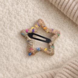 Handmade Yarn Wrapped Star Hair Clips Cute Colorful Korean Fuzzy Snap Barrettes for Women and Girls Fall Winter Hair Accessories