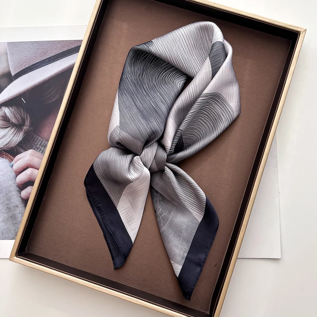 Luxury Square Scarf For Women Imitation Silk Scarves Bandanas Elegant Ladies Hijab Neckerchief Fashion Soft Stain Shawl Wraps