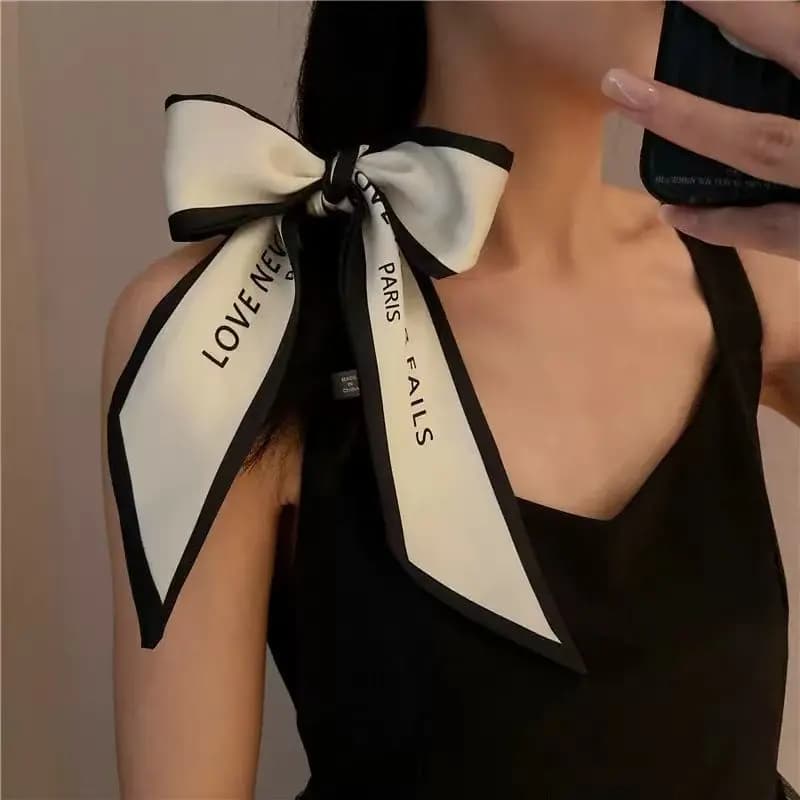1/3pcs Minimally designed Instagram hair tie, bag, ribbon, Korean English printed scarf, decorative scarf, hair accessory