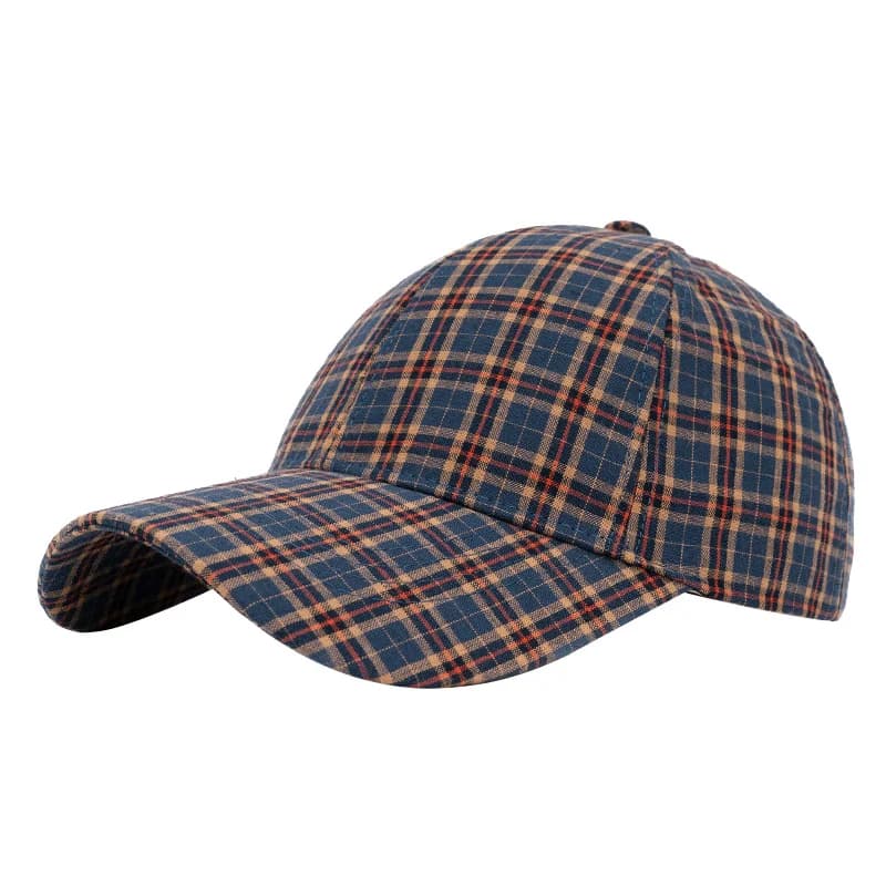 The retro and fashionable color-blocked checkered baseball cap is suitable for daily casual shopping, outings and dates
