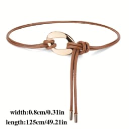 Elegant ladies tie knot belts, retro thin waistbands, fashionable decorative dresses, shirts, coats and overcoats with belts