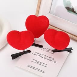 5/10pcs Heart Hair Clip 3D Plush Love Shaped Hairpins Fashion Duckbill Clip Wedding Party Hair Accessories for Girls Lady