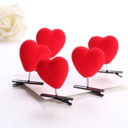 5/10pcs Heart Hair Clip 3D Plush Love Shaped Hairpins Fashion Duckbill Clip Wedding Party Hair Accessories for Girls Lady