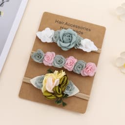 3pcs/lot Baby Girl Headbands Headwear Flower Hair Bows Kids Toddler Headband Nylon Elastic Hair Band Children Hair Accessories