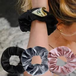 1Pc Portable Hidden Safe Sight Secret Zipper Hair Scrunchie Storage Case Hide Key Cash Jewelry Hair Accessories