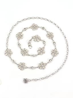 Diamond waist chain women's fashion belt dress sweet blossom metal chain skirt belt trend