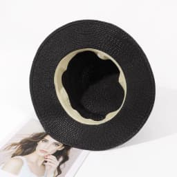 Rhinestone women's summer beach sunshade hat Braided straw sunblock hat French belt vintage top hat