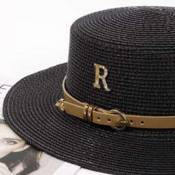 Rhinestone women's summer beach sunshade hat Braided straw sunblock hat French belt vintage top hat