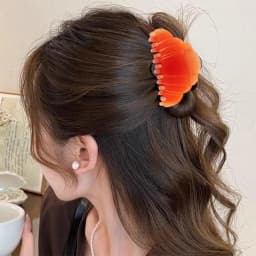 New Cartoon Hair Jaw Clips Brown Nonslip Hair Clamps Acrylic Coffee Cup Croissant Red Rose Design Cute Hair Clips for Women