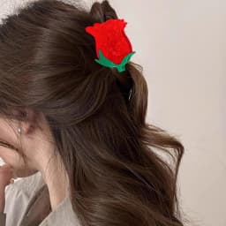 New Cartoon Hair Jaw Clips Brown Nonslip Hair Clamps Acrylic Coffee Cup Croissant Red Rose Design Cute Hair Clips for Women