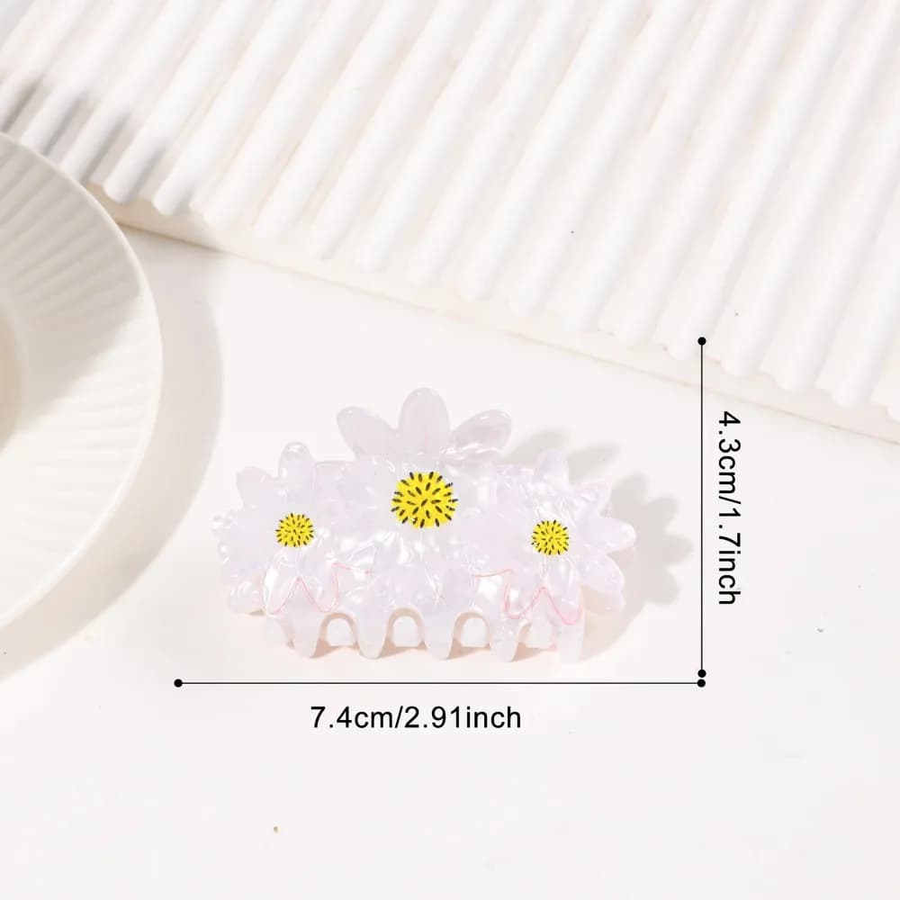 New Cartoon Hair Jaw Clips Brown Nonslip Hair Clamps Acrylic Coffee Cup Croissant Red Rose Design Cute Hair Clips for Women