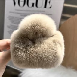 Double-faced Women's Simulated Rabbit Fur Hair Clips Coffee Plush Half Updo Shark Clamp Warm Hair Accessories Autumn Winter M