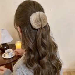 Double-faced Women's Simulated Rabbit Fur Hair Clips Coffee Plush Half Updo Shark Clamp Warm Hair Accessories Autumn Winter M