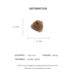 Double-faced Women's Simulated Rabbit Fur Hair Clips Coffee Plush Half Updo Shark Clamp Warm Hair Accessories Autumn Winter M