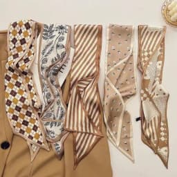 Luxurious Brown-Toned Silk Scarf Women's for Women, Trendy Elegant Neck Scarf Gift, Daily Casual Evening Party Cute Vintage