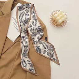 Luxurious Brown-Toned Silk Scarf Women's for Women, Trendy Elegant Neck Scarf Gift, Daily Casual Evening Party Cute Vintage