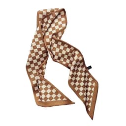 Luxurious Brown-Toned Silk Scarf Women's for Women, Trendy Elegant Neck Scarf Gift, Daily Casual Evening Party Cute Vintage