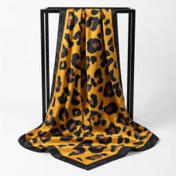 Leopard Print Neckerchief Hijab 90cm Scarf For Women Silk Satin Headband Hair Scarves Female Square Shawls Ladies Head Bandana