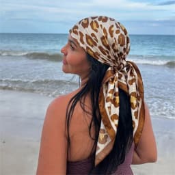 Leopard Print Neckerchief Hijab 90cm Scarf For Women Silk Satin Headband Hair Scarves Female Square Shawls Ladies Head Bandana