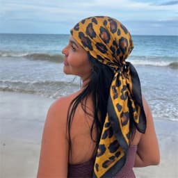 Leopard Print Neckerchief Hijab 90cm Scarf For Women Silk Satin Headband Hair Scarves Female Square Shawls Ladies Head Bandana