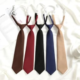 Lazy JK Small Necktie Black Wine Red Solid Dark Blue Korean Women Sweet Grils Student Basic Style School Uniform Classic Ties