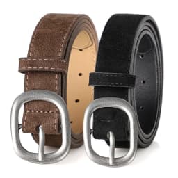 Ladies' belt, imitation suede-like surface, vintage style, aged look, high-end feel, silver alloy buckle, versatile, jeans belt