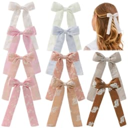 10Pcs/Lot Random Colors Girls Hair Clips Sweet Fashion Baby Lace Flower Hair Grips Long Tail Cotton Hairpin Headwear