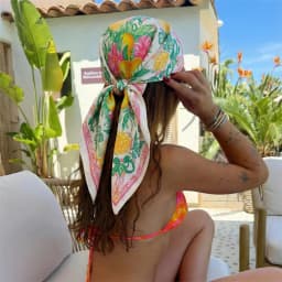 New Luxury Brand Satin Square Scarf Print Hair Ribbon Fashion Scarf for Women Neckerchief Bandana Solid Colors Shawl Headband