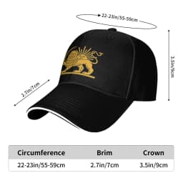 Iran Flag Emblem Lion and Sun Baseball Cap Hip Hop Sandwich Hats Men Women Polyester Hats Cap Outdoor
