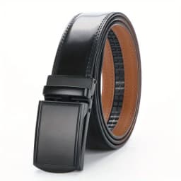Men's Adjustable Automatic Buckle Belt - Genuine Cowhide Leather with Alloy Buckle, Versatile Business Belt & Ideal Gift for Him