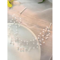 1pc Simple Faux Pearl Hair Accessory: Convertible Band/Clip Headband for Bridal & Versatile Styling