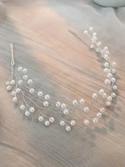 1pc Simple Faux Pearl Hair Accessory: Convertible Band/Clip Headband for Bridal & Versatile Styling