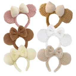 Plush Mouse Ears Hair Hoop Hairband  Holiday Party Princess Bow Hairband COSTUME Cosplay Plush  Adult/Kids Headband Gift